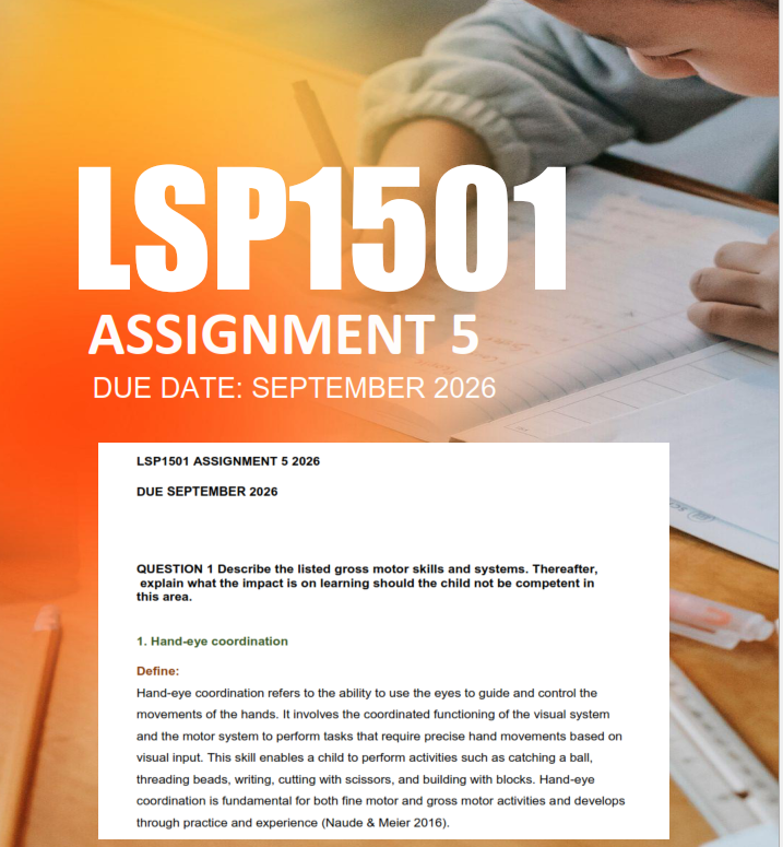 LSP1501 Assignment 5 Semester 2 2026 - Due September 2026