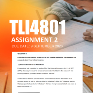 TLI4801 Assignment 2 Semester 2 2026 - Due 9 September 2026