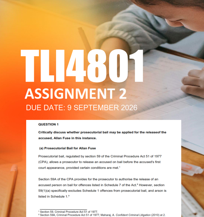 TLI4801 Assignment 2 Semester 2 2026 - Due 9 September 2026