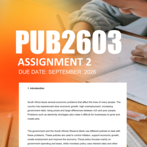 PUB2603 Assignment 2 Semester 2 2026 - Due September 2026
