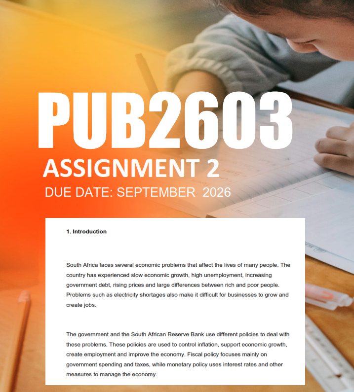 PUB2603 Assignment 2 Semester 2 2026 - Due September 2026