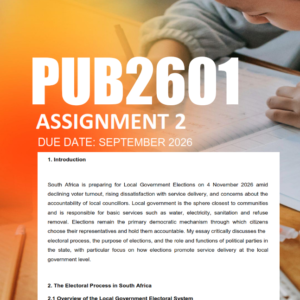 PUB2601 Assignment 2 Semester 2 2026 - Due September 2026