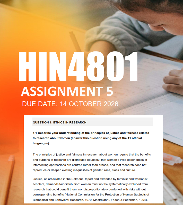 HIN4801 Assignment 5 Semester 2 2026 - Due 14 October 2026