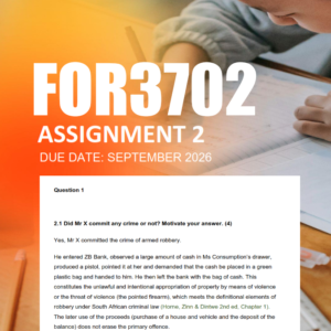 FOR3702 Assignment 2 Semester 2 2026 - Due September 2026