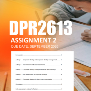 DPR2613 Assignment 2 Semester 2 2026 - Due September 2026