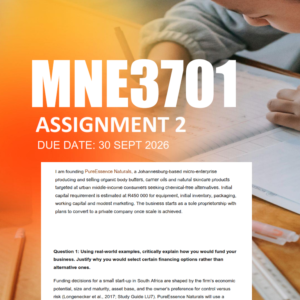 MNE3701 Assignment 2 Semester 2 2026 - Due 30 September 2026