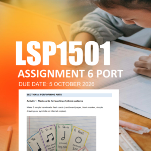 LSP1501 Assignment 6 Semester 2 2026 - Due 5 October 2026