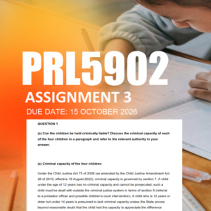 PRL5902 Assignment 3 Semester 2 2026 - Due 15 October 2026