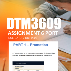 DTM3609 Assignment 6 Portfolio 2026 - Due 2 October 2026