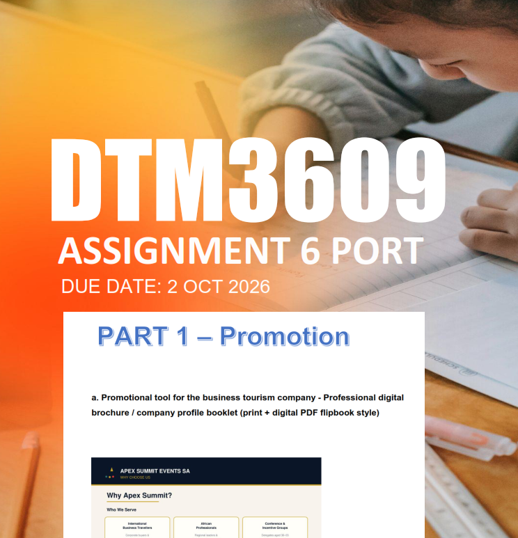 DTM3609 Assignment 6 Portfolio 2026 - Due 2 October 2026