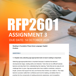 RFP2601 Assignment 3 Semester 2 2026 - Due 14 October 2026