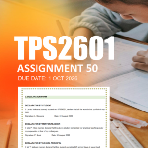 TPS2601 PORTFOLIO Assignment 50 2026 - Due October 2026