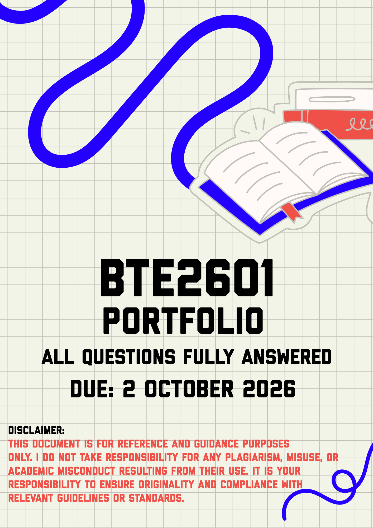 BTE2601 Final Portfolio MEMO | Due 2 October 2026
