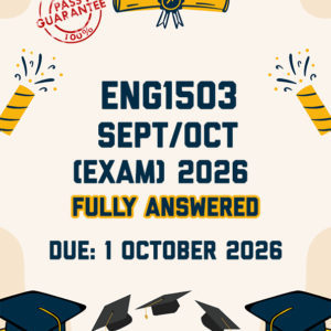 ENG1503 SEPTEMBER/OCTOBER EXAM 2026 - THREE ESSAYS PROVIDED (DUE 1 OCTOBER 2026)