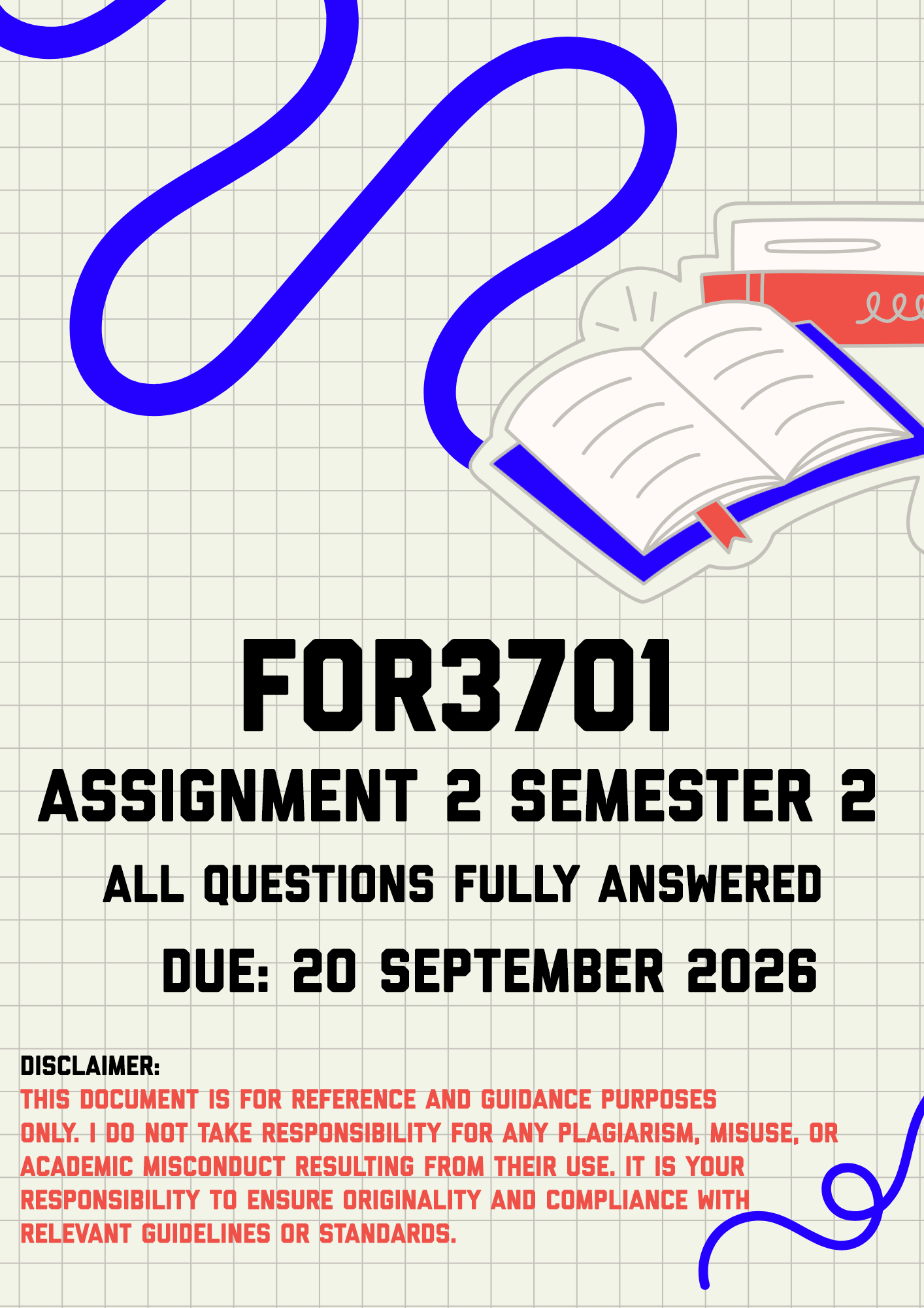 FOR3701 Assignment 2 Semester 2 MEMO | Due 20 September 2026