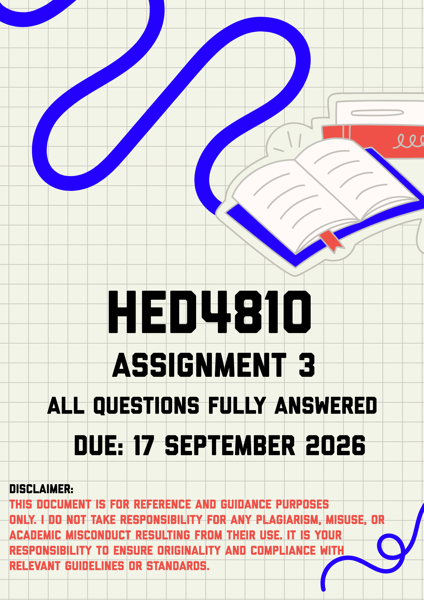 HED4810 Assignment 3 MEMO | Due 17 September 2026