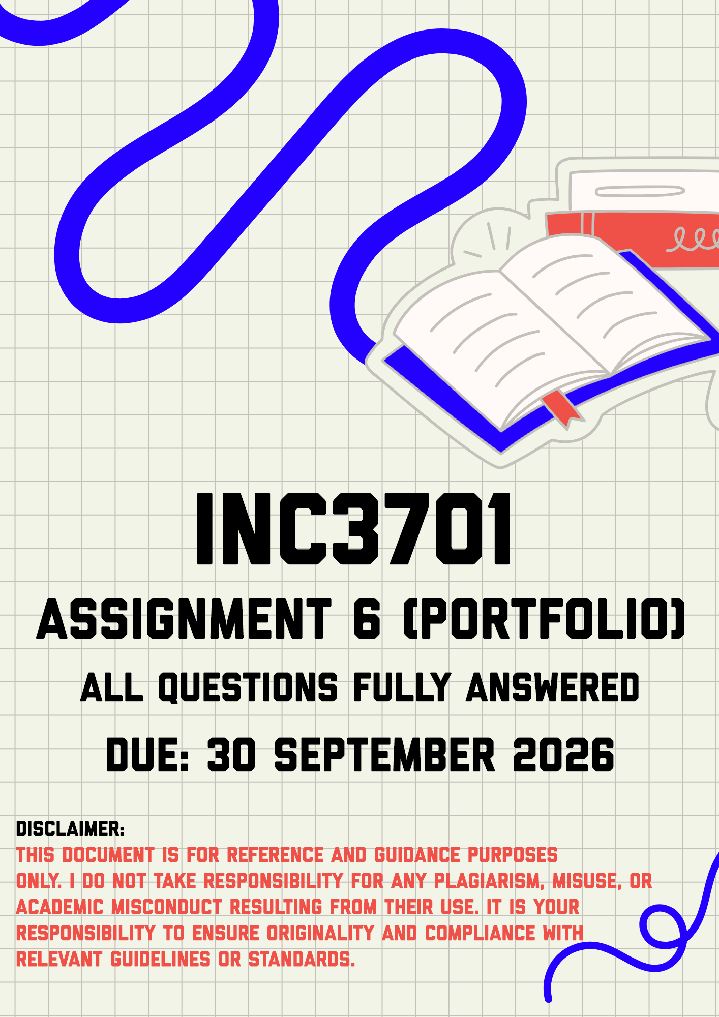 INC3701 Assignment 6 (Portfolio) MEMO | Due 30 September 2026
