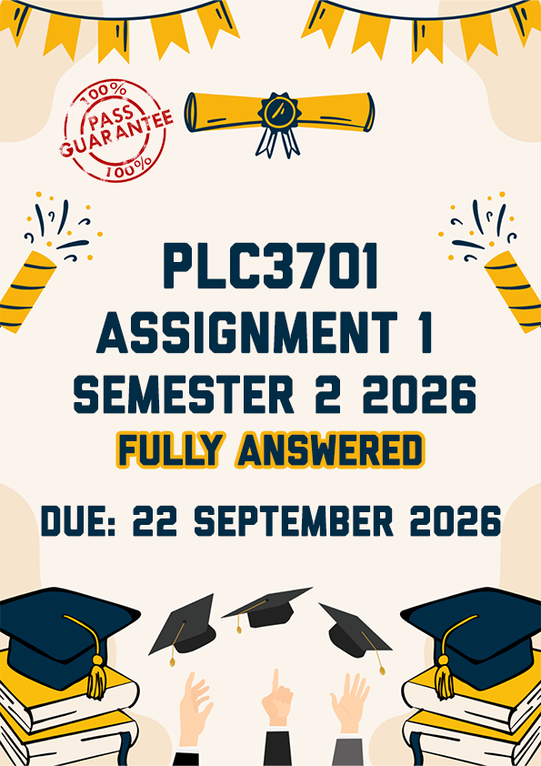 PLC3701 ASSIGNMENT 1 SEMESTER 2 2026 - FULLY ANSWERED (DUE 22 SEPTEMBER 2026)