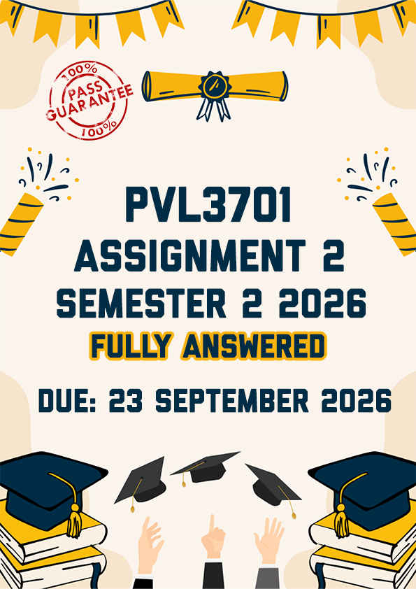 PVL3701 ASSIGNMENT 2 (QUIZ) SEMESTER 2 2026 - ALL CORRECT ANSWERS PROVIDED (DUE 23 SEPTEMBER 2026)