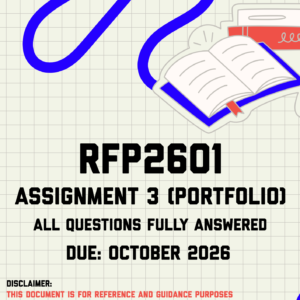 RFP2601 Assignment 3 (Portfolio) MEMO | Due 14 October 2026