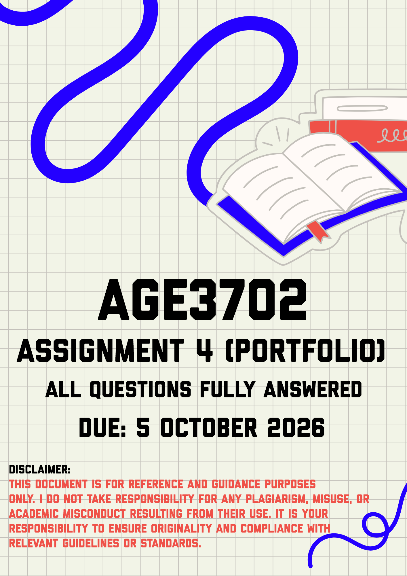 AGE3702 Assignment 4 (Portfolio) MEMO | Due 5 October 2026
