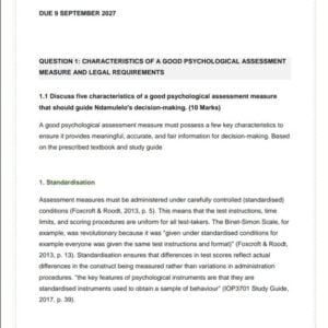 IOP3701 Assignment 2 2026 SEMESTER 2 | Due 9 September 2026 - Distinction Guaranteed