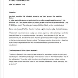 LJU4801 Assignment 2 2026 | Due 7 September 2026 - Distinction Guaranteed