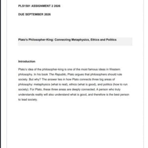 PLS1501 Assignment 2 2026 | Due September 2026 - Distinction Guaranteed