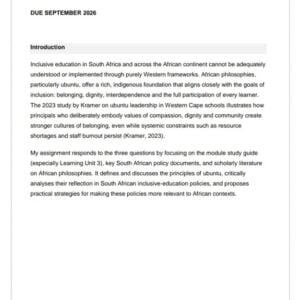 INC4801 Assignment 5 2026 | Due September 2026 - Distinction Guaranteed
