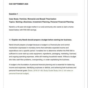 FIN2602 Assignment 2 2026 | Due September 2026 - Distinction Guaranteed