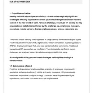 HRM4802 Assignment 2 2026 | Due 21 October 2026 - Distinction Guaranteed