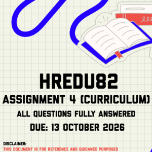 HREDU82 Assignment 4 (Curriculum) MEMO | Due 13 October 2026