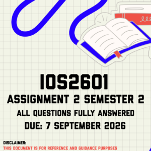 IOS2601 Assignment 2 Semester 2 MEMO | Due 7 September 2026