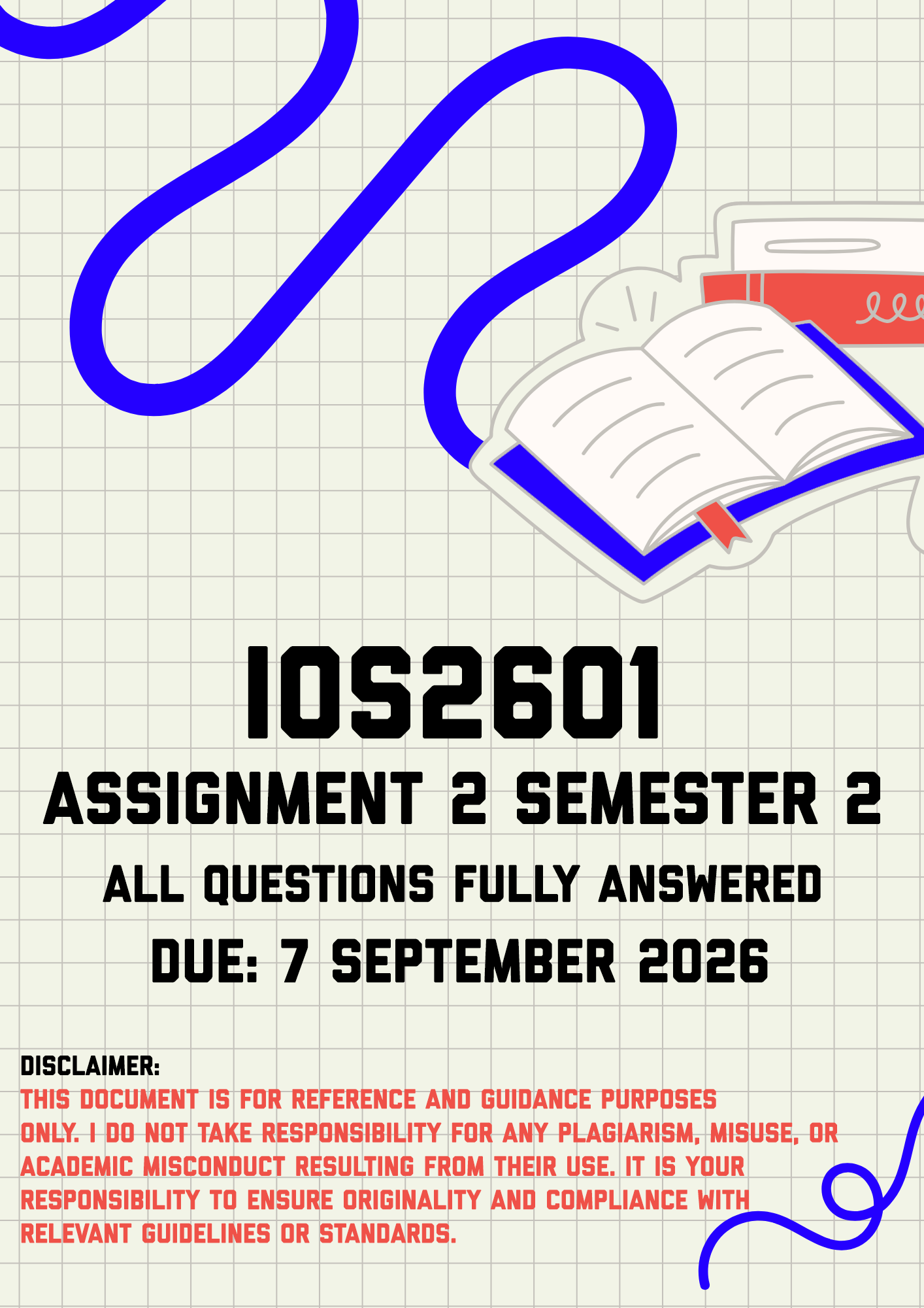IOS2601 Assignment 2 Semester 2 MEMO | Due 7 September 2026