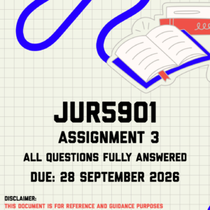 JUR5901 Assignment 3 MEMO | Due 28 September 2026