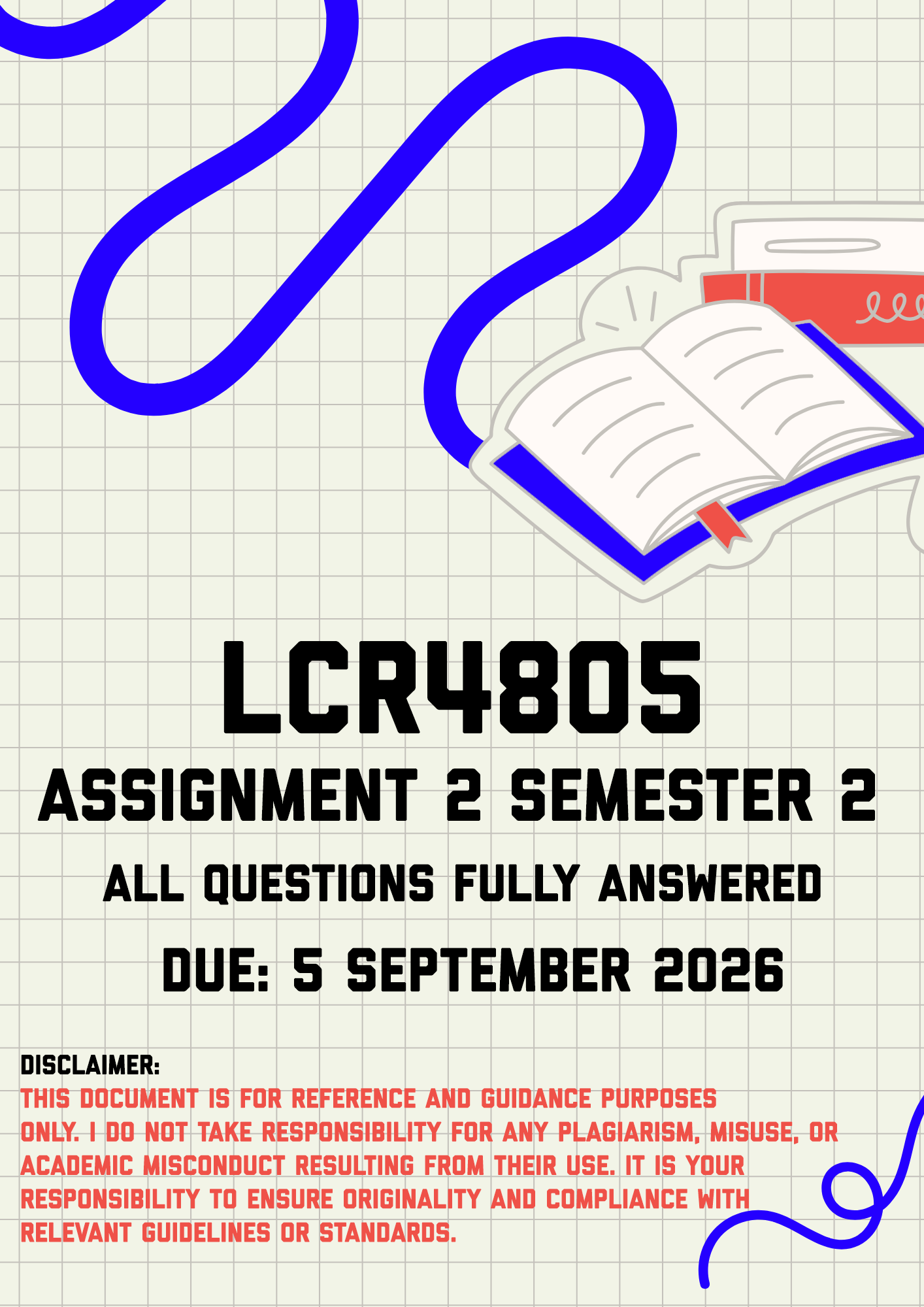 LCR4805 Assignment 2 Semester 2 MEMO | Due 5 September 2026
