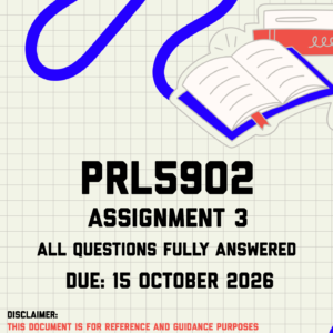 PRL5902 Assignment 3 MEMO | Due 15 October 2026