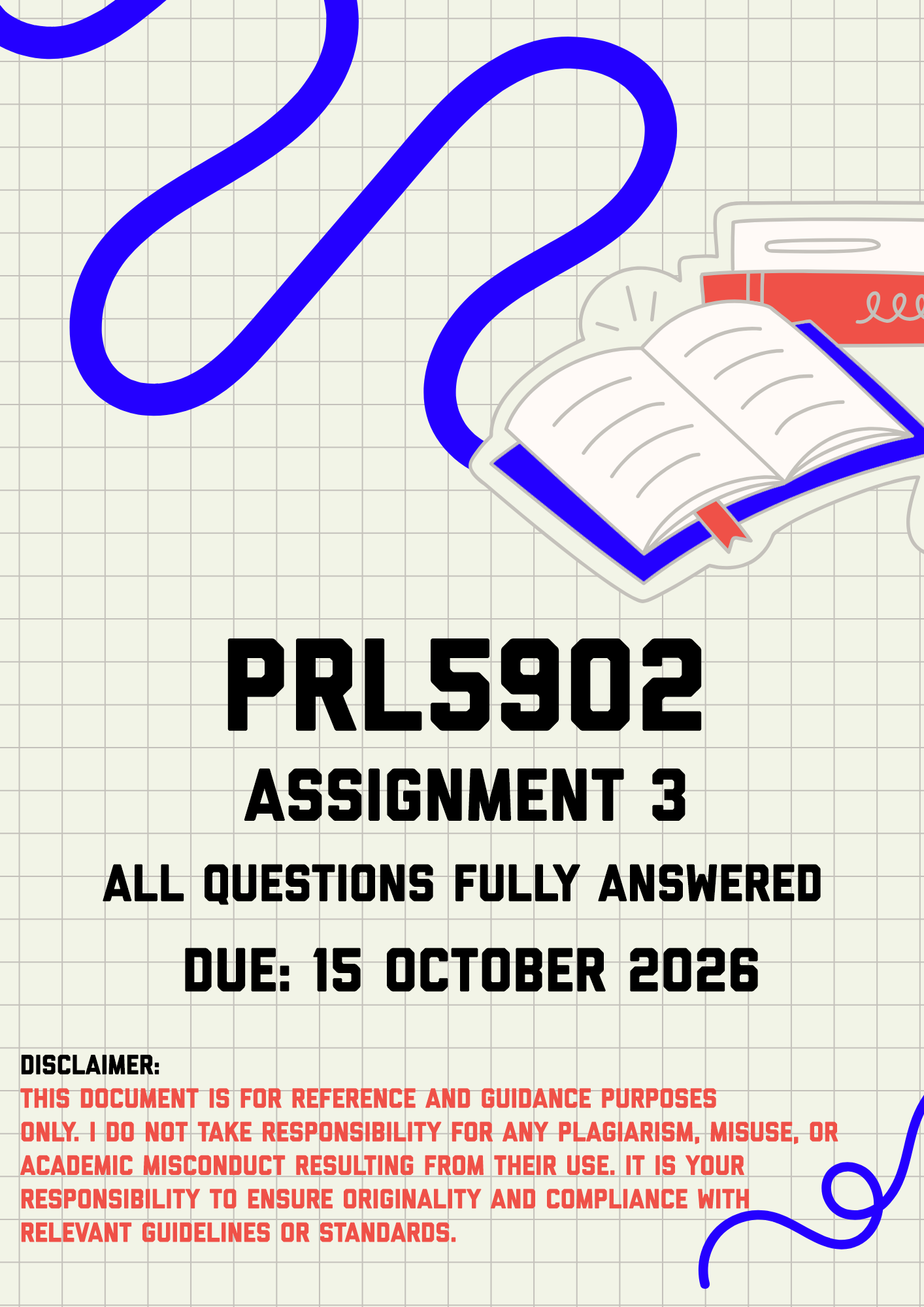 PRL5902 Assignment 3 MEMO | Due 15 October 2026
