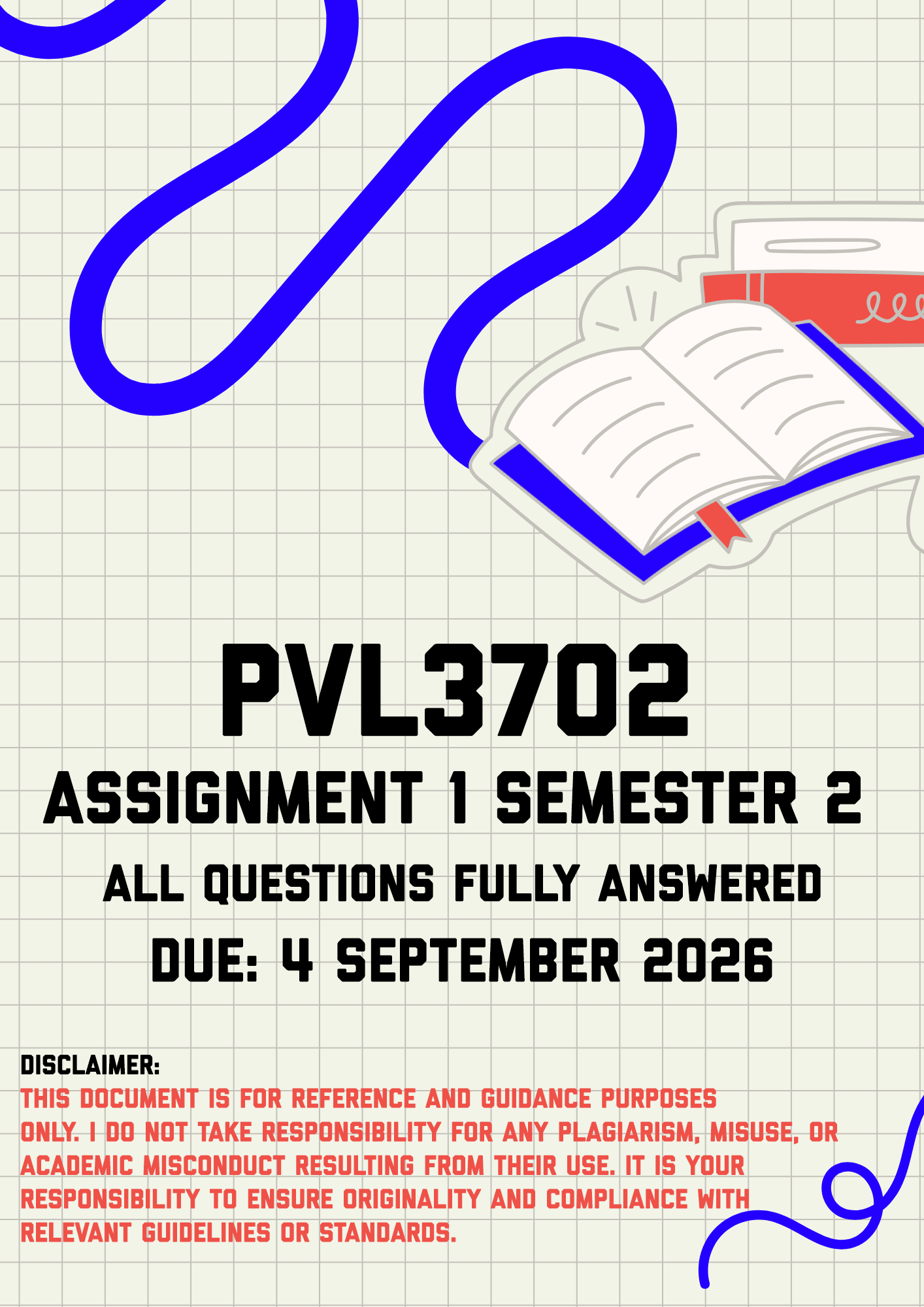 PVL3702 Assignment 1 Semester 2 MEMO | Due 4 September 2026