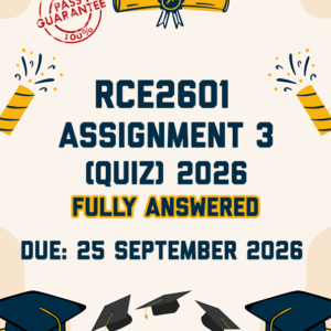 RCE2601 ASSIGNMENT 3 (QUIZ) 2026 - ALL CORRECT ANSWERS PROVIDED (DUE 25 SEPTEMBER 2026)