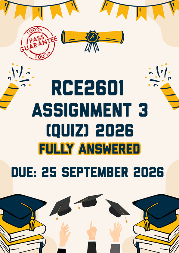 RCE2601 ASSIGNMENT 3 (QUIZ) 2026 - ALL CORRECT ANSWERS PROVIDED (DUE 25 SEPTEMBER 2026)