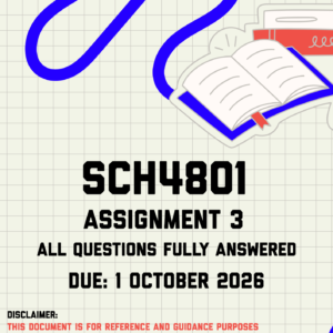 SCH4801 Assignment 3 MEMO | Due 1 October 2026