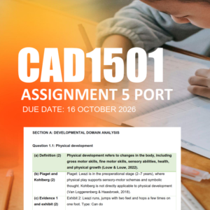 CAD1501 Assignment 5 Portfolio 2026 - Due 16 October 2026
