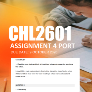 CHL2601 Assignment 4 Portfolio 2026 - Due 9 October 2026