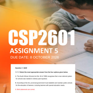 CSP2601 Assignment 5 Portfolio Semester 2 2026 - Due 8 October 2026