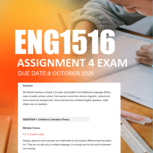 ENG1516 Assignment 4 Exam Portfolio 2026 - Due 8 October 2026