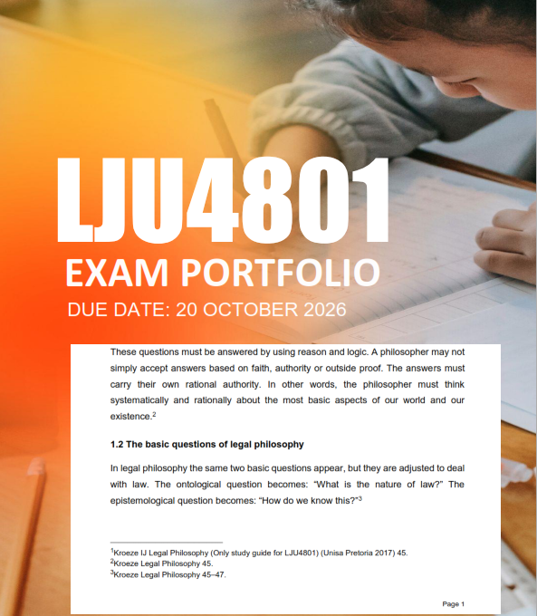 LJU4801 Exam Portfolio Semester 2 2026 - Assignment 3 Due 20 October 2026