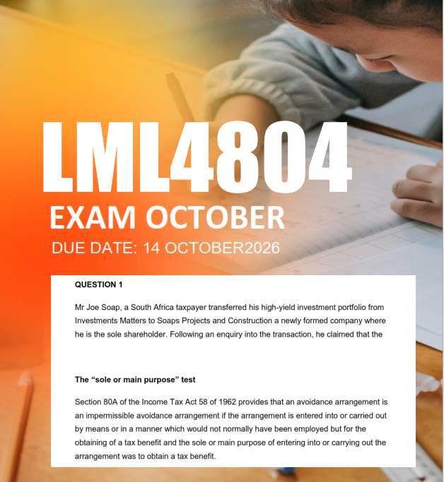 LML4804 Exam Portfolio Semester 2 2026 - Due 14 October 2026