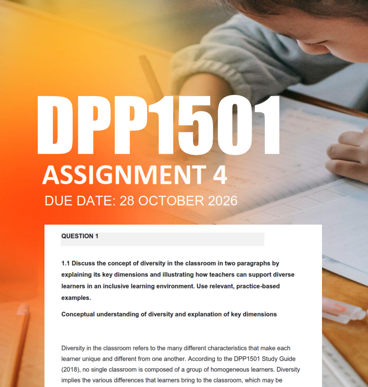 DPP1501 Assignment 4 Semester 2 2026 - Due 28 October 2026