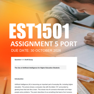 EST1501 Assignment 5 Semester 2 2026 - Due 30 October 2026